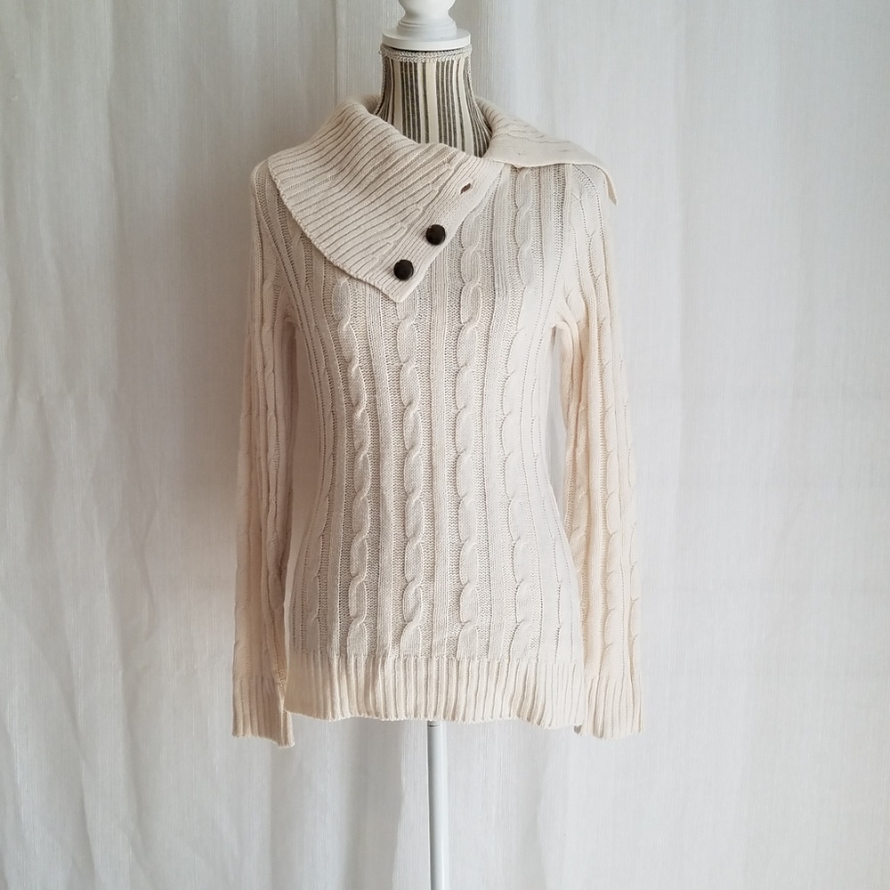 Susie Rose Cowl Neck 2 Button Sweater - Picture 2 of 6